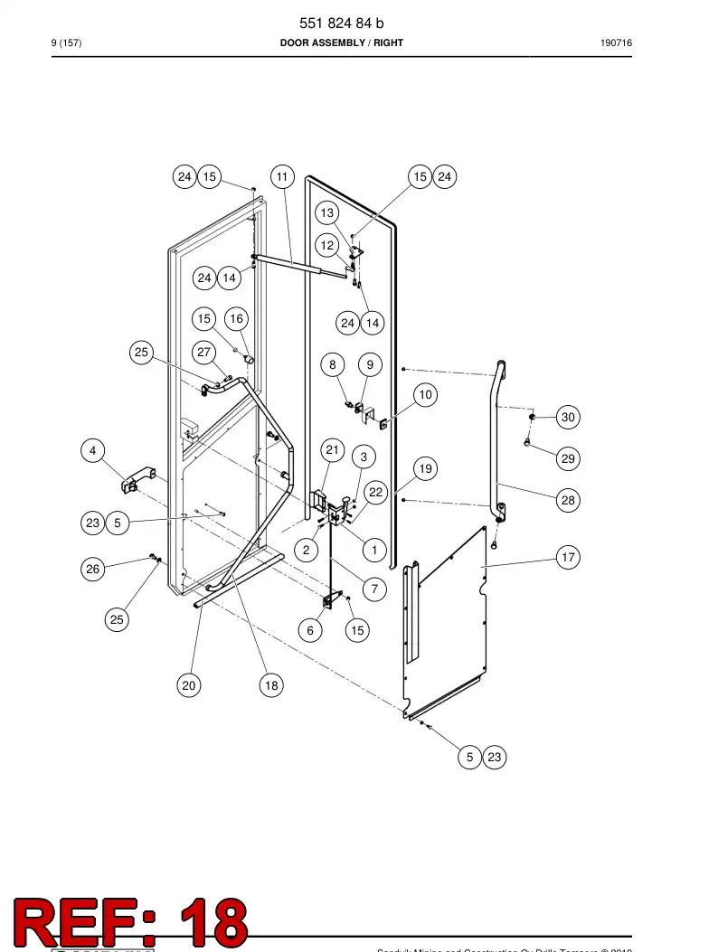 55182505 551 825 05 Handle - Sandvik Technical Drawing