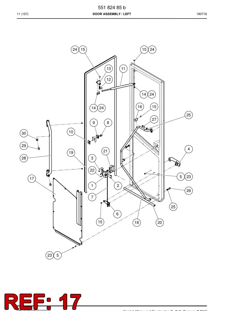 55182537 551 825 37 Plate, Cover - Sandvik Technical Drawing
