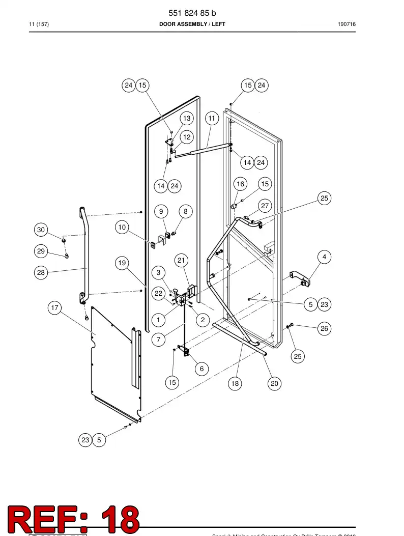 55182538 551 825 38 Handle - Sandvik Technical Drawing