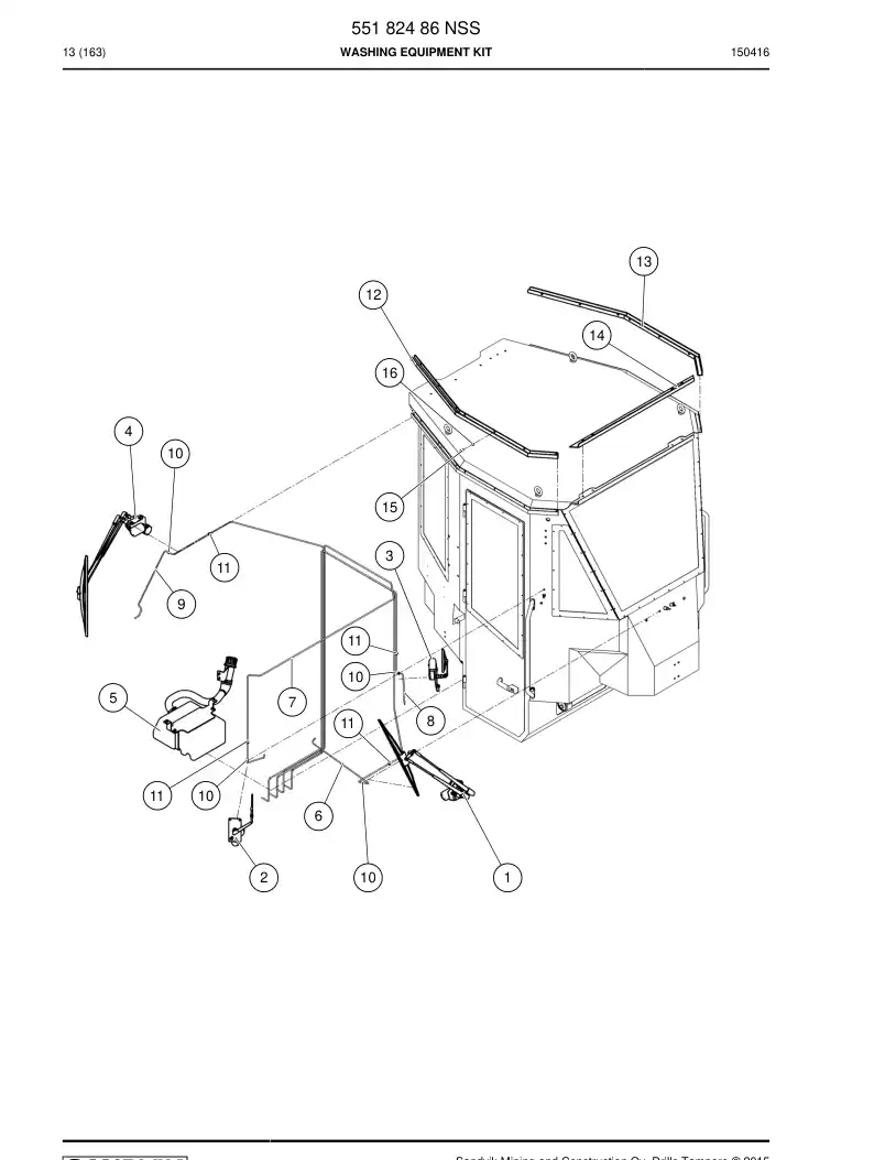 55182545 551 825 45 Edging plate - Sandvik Technical Drawing