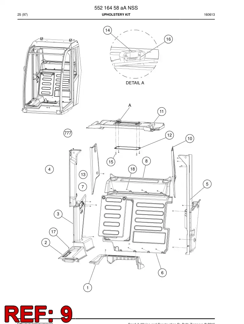 55182683b 551 826 83b Plate, Lining - Sandvik Technical Drawing