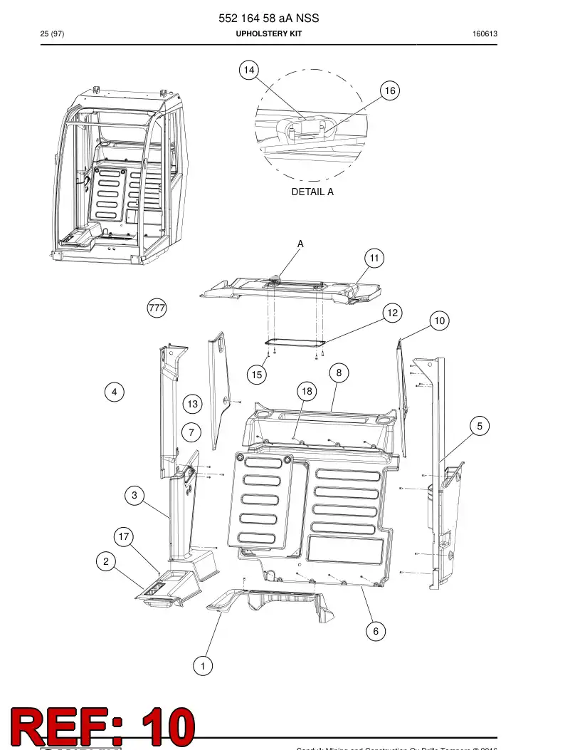 55182684b 551 826 84b Plate, Lining - Sandvik Technical Drawing