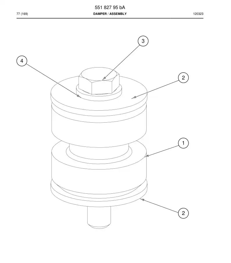 55182795c 551 827 95c Damper - Sandvik Technical Drawing