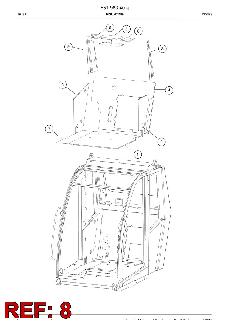 55182801c 551 828 01c Sound insulation plate - Sandvik Technical Drawing
