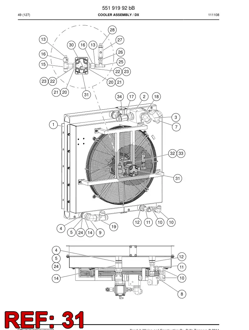 55182803 551 828 03 Hydraulic Motor, Gear - Sandvik Technical Drawing