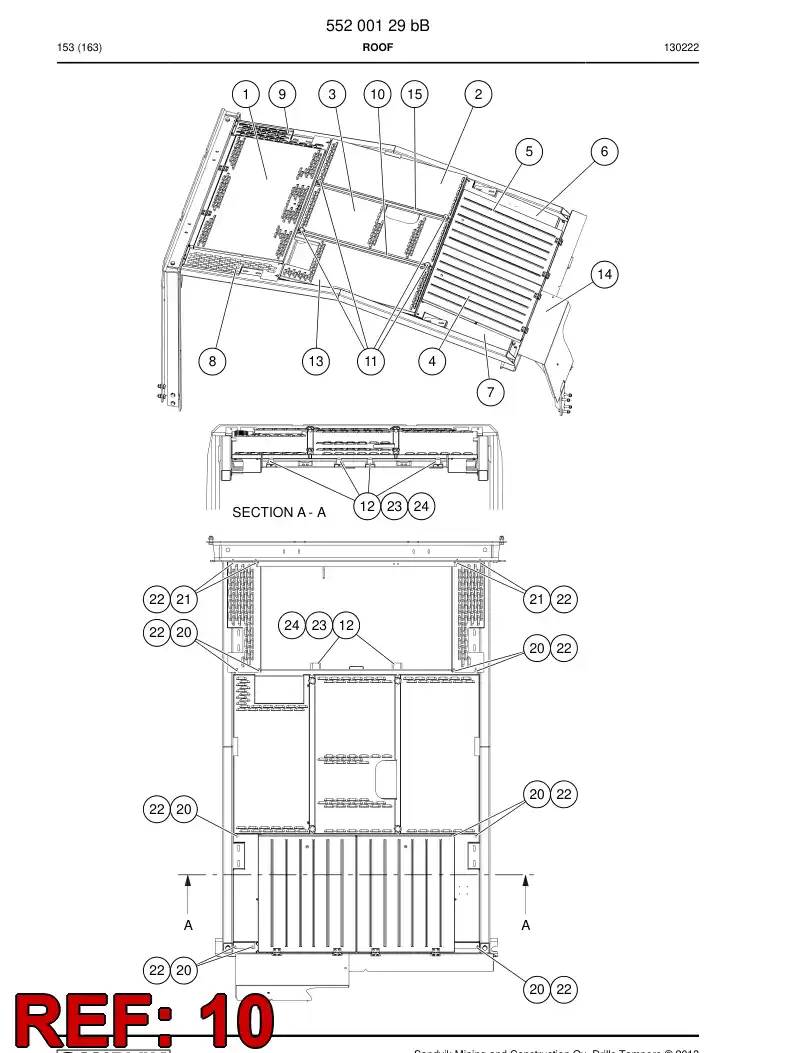 55182851b 551 828 51b Rail, Mounting - Sandvik Technical Drawing