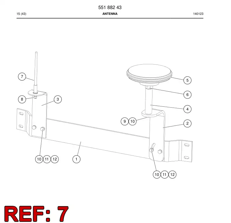 55182934a 551 829 34a Antenna - Sandvik Technical Drawing