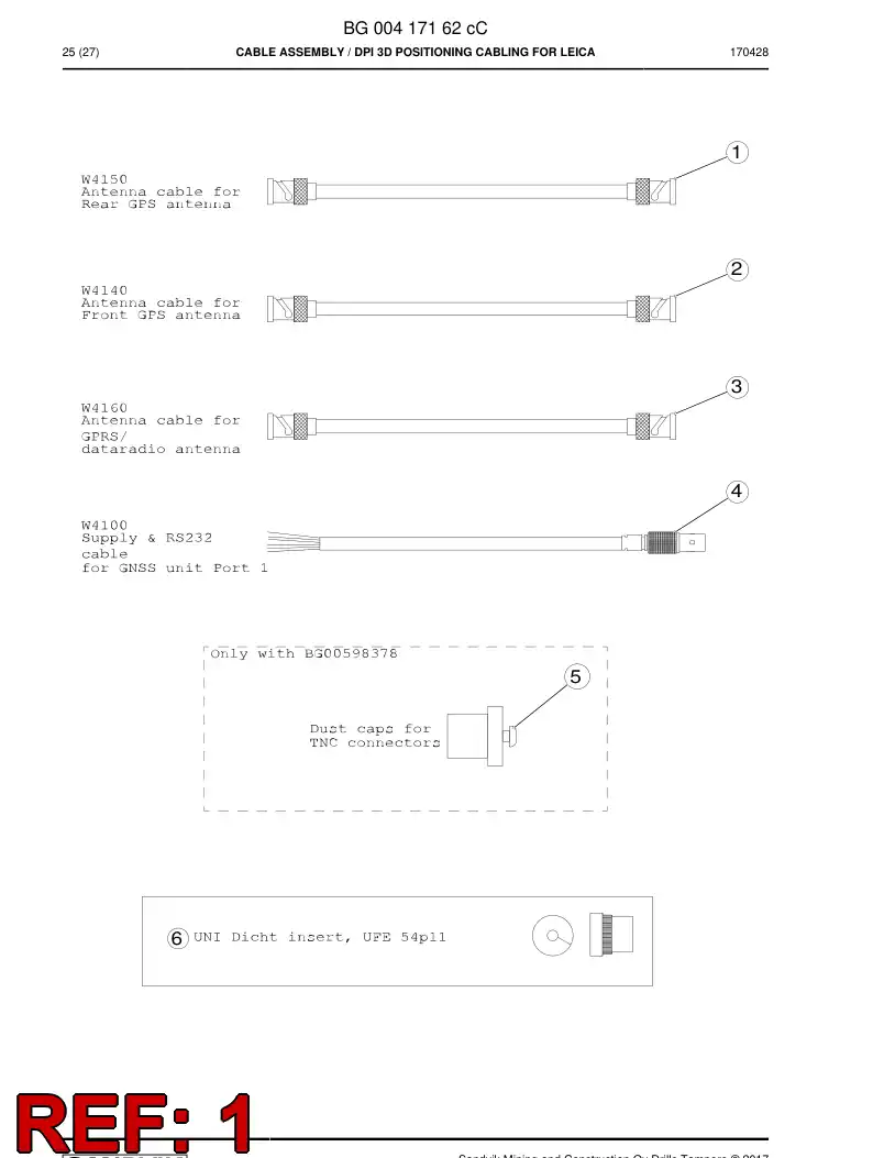 55182949a 551 829 49a Cable - Sandvik Technical Drawing
