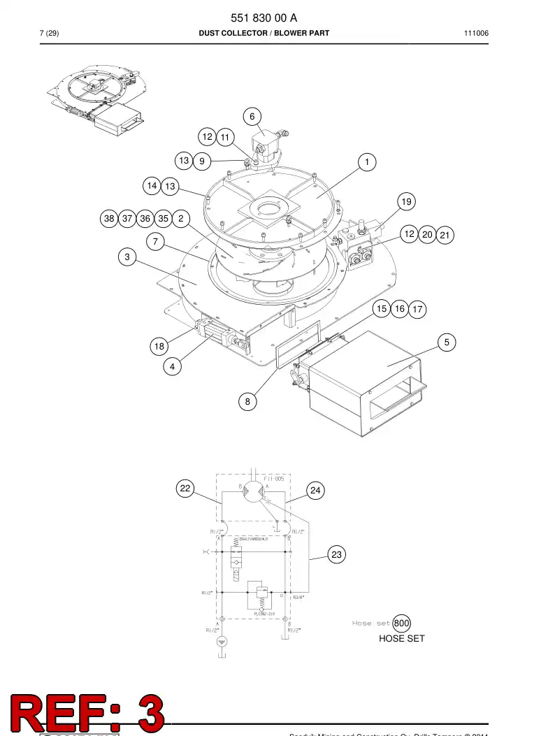 55183008b 551 830 08b TOP PART - Sandvik Technical Drawing