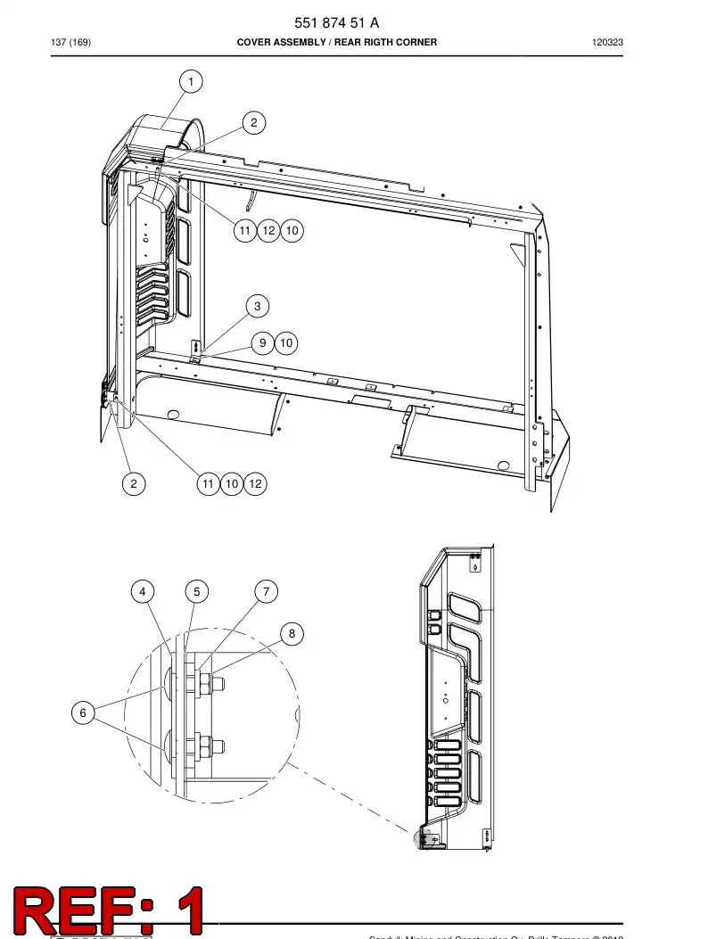 55183085 551 830 85 Cover plastic - Sandvik Technical Drawing