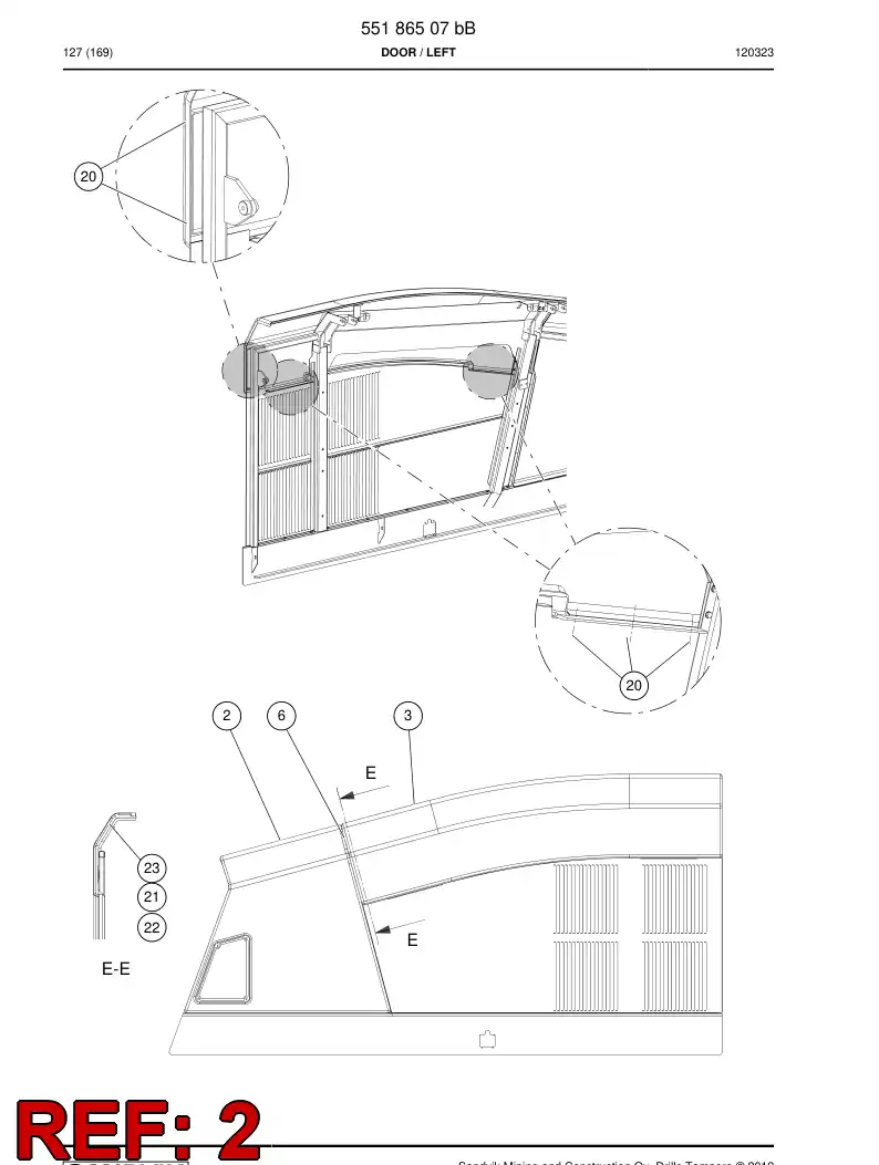 55183086 551 830 86 Cover plastic - Sandvik Technical Drawing