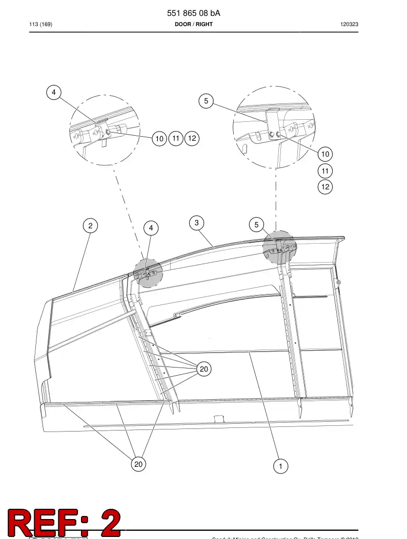 55183088 551 830 88 Cover plastic - Sandvik Technical Drawing