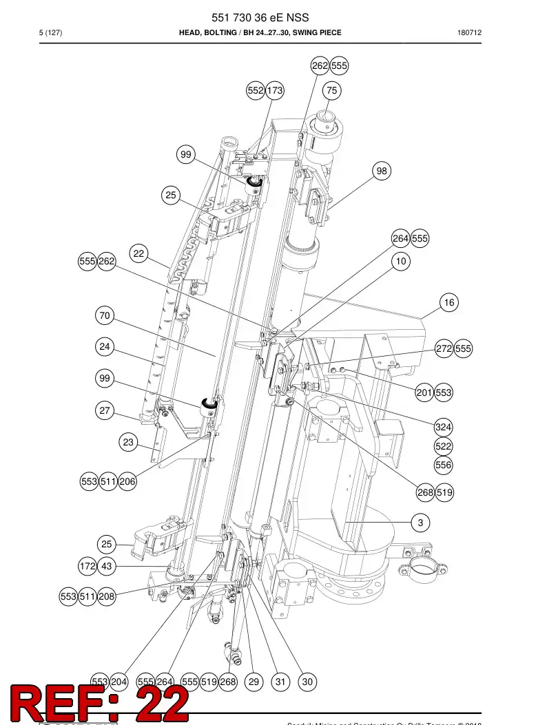 55183172 551 831 72 Pipe, Guide - Sandvik Technical Drawing