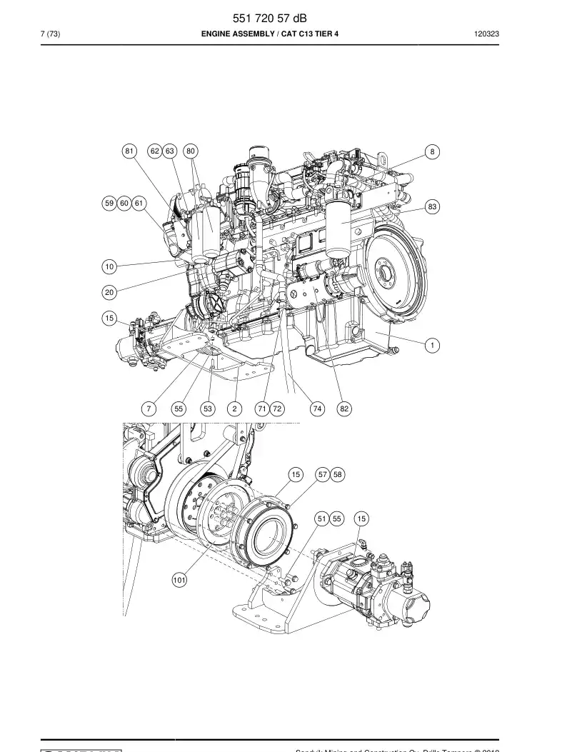 55183209 551 832 09 Engine - Sandvik Technical Drawing