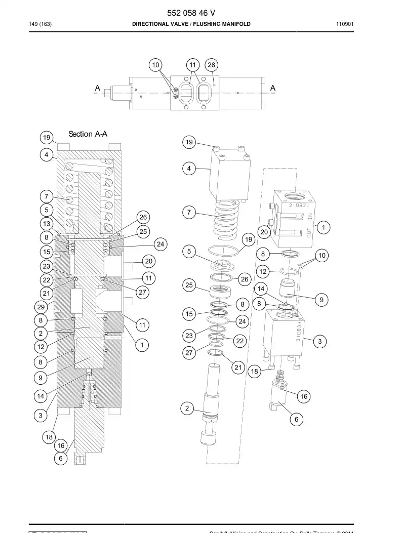 55183236 551 832 36 Seal kit - Sandvik Technical Drawing