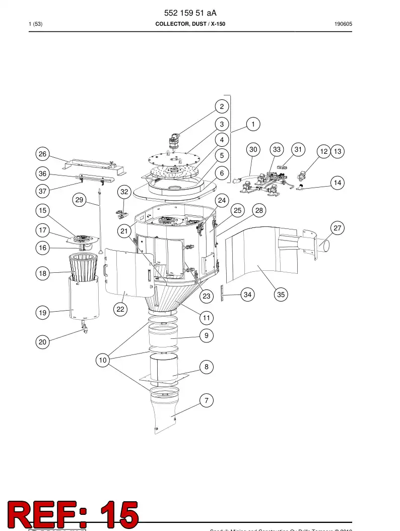 55183273 551 832 73 Valve plate - Sandvik Technical Drawing