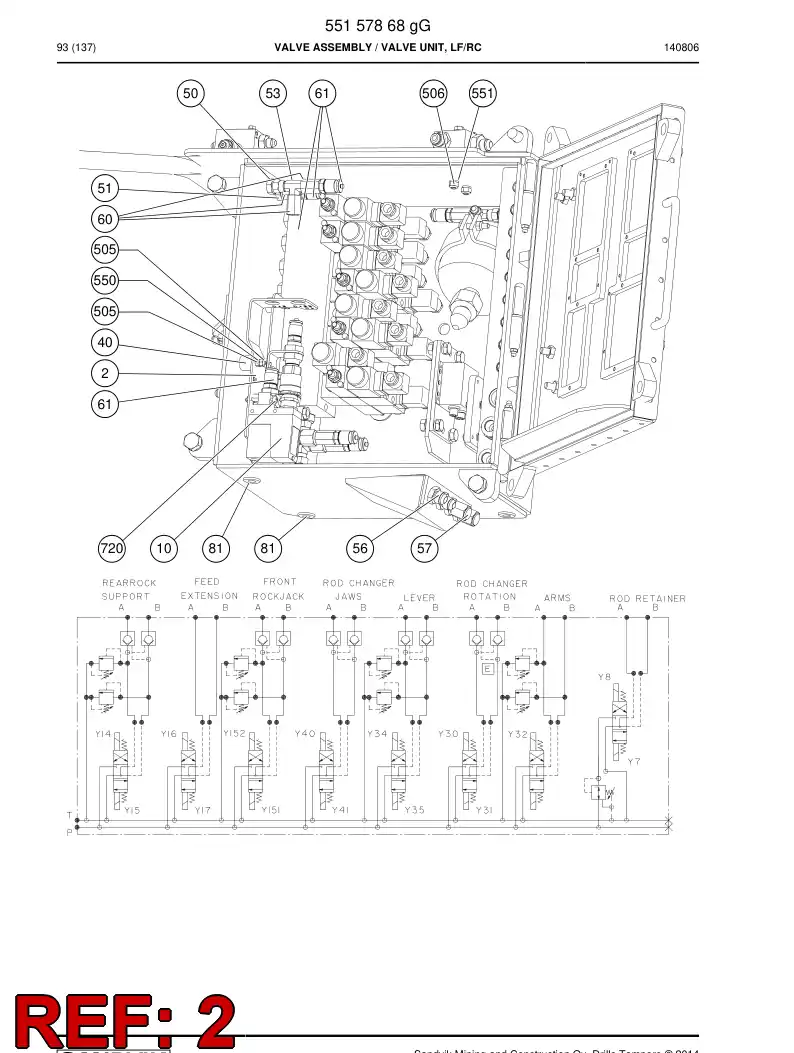 55183368 551 833 68 Bracket - Sandvik Technical Drawing
