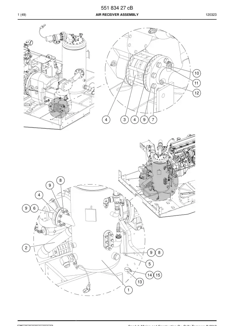 55183427c 551 834 27c Tank Assembly - Sandvik Technical Drawing