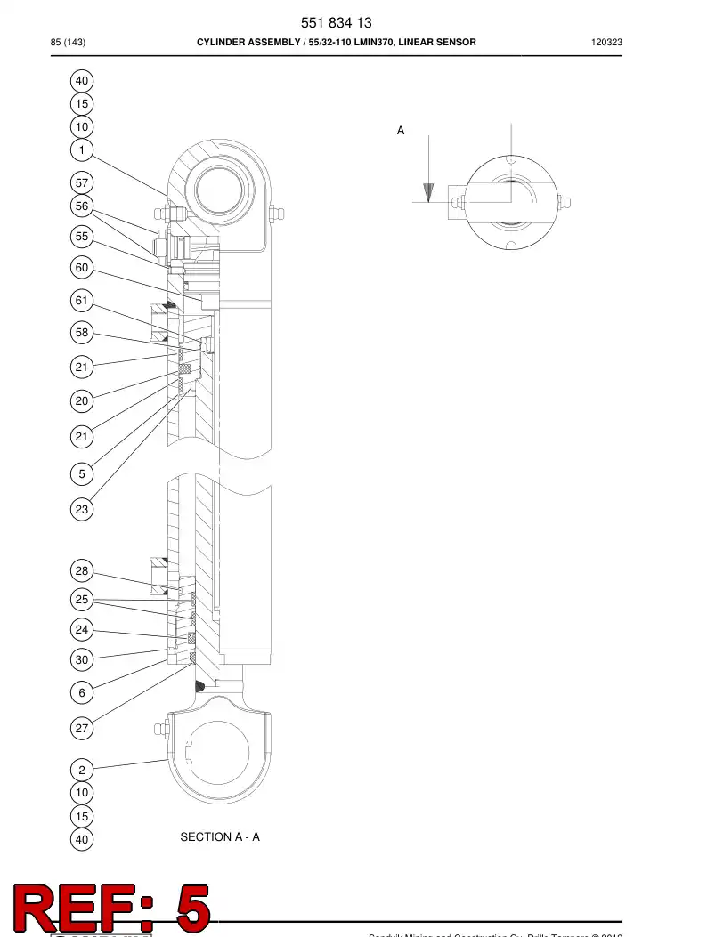 55183497 551 834 97 PISTON - Sandvik Technical Drawing