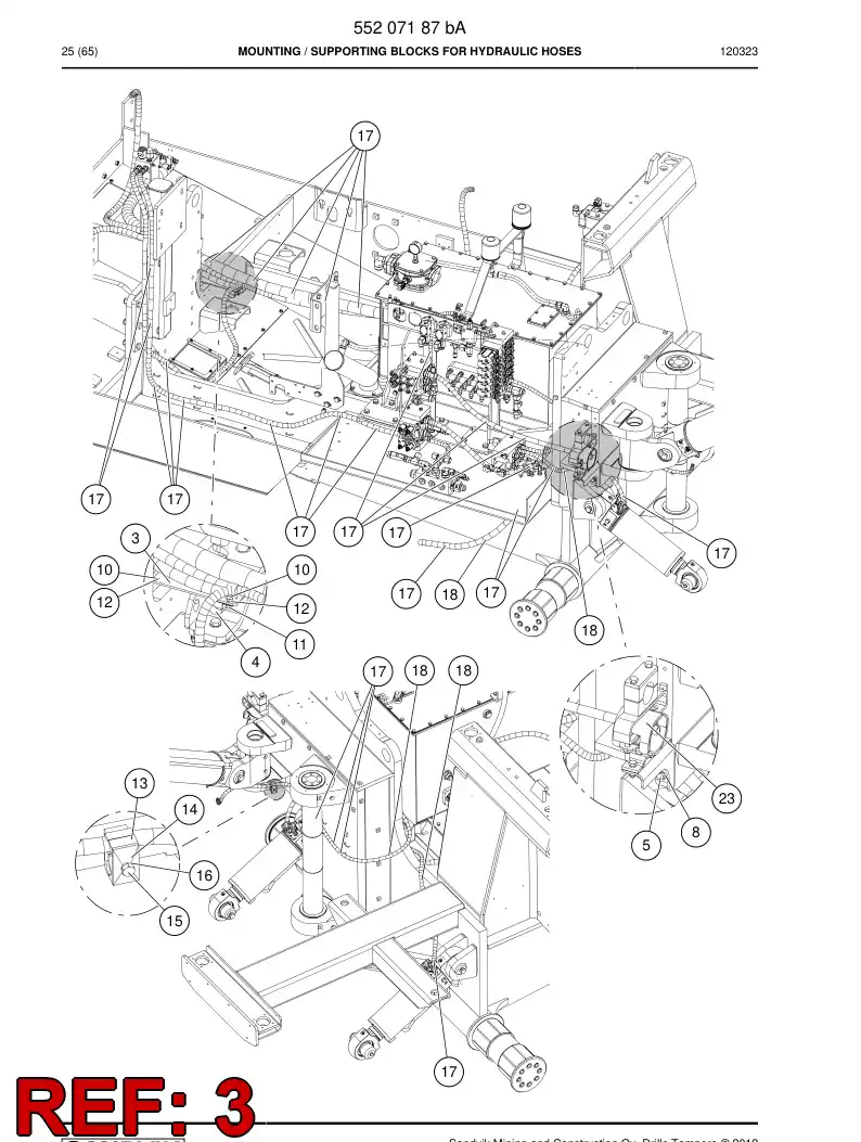 55183501 551 835 01 Supporting block - Sandvik Technical Drawing
