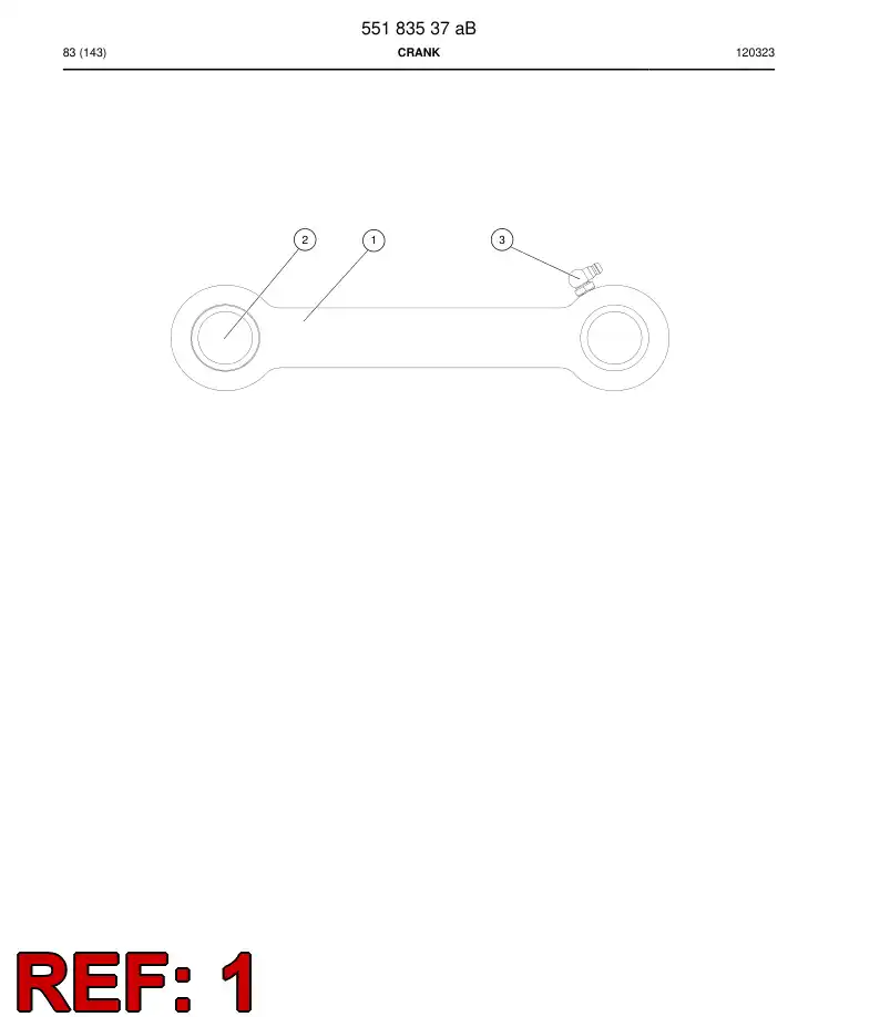55183540 551 835 40 Crank - Sandvik Technical Drawing