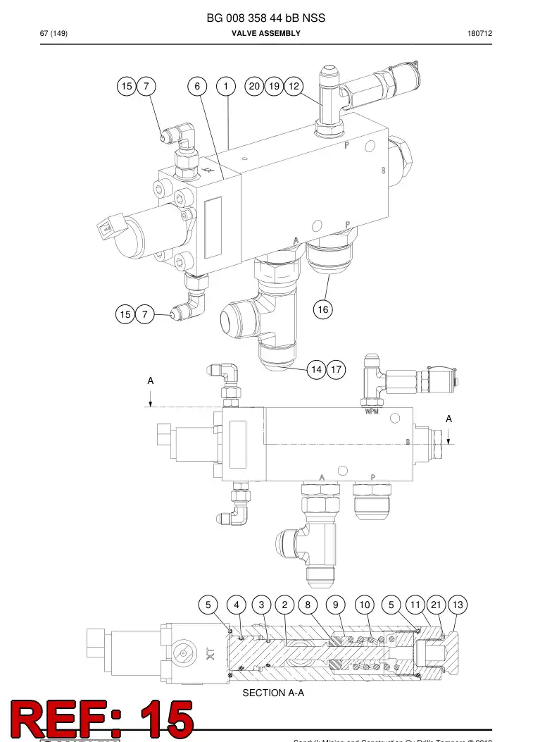 55183569 551 835 69 Straight thread adapter - Sandvik Technical Drawing