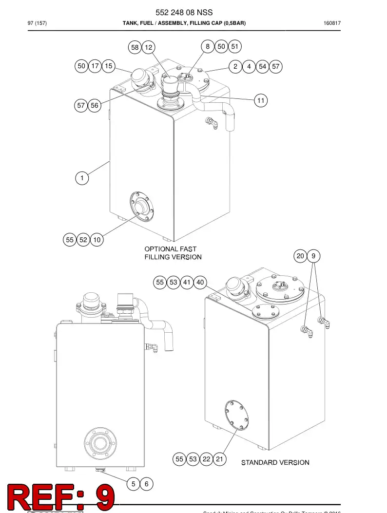 55183582 551 835 82 Straight thread adapter - Sandvik Technical Drawing