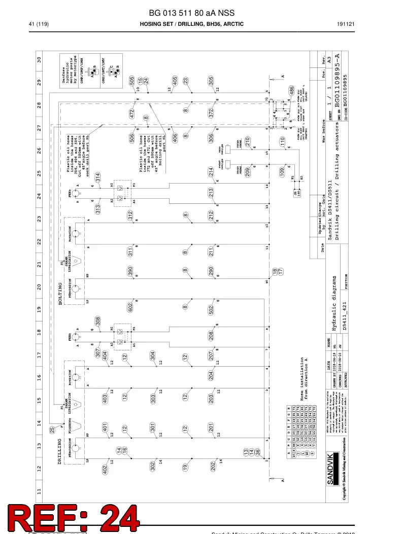 55183648 551 836 48 Adapter, Hydraulic - Sandvik Technical Drawing