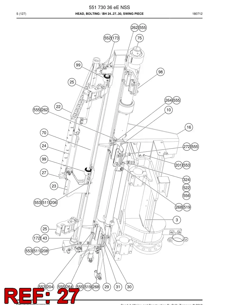 55183740 551 837 40 Pipe, Guide - Sandvik Technical Drawing