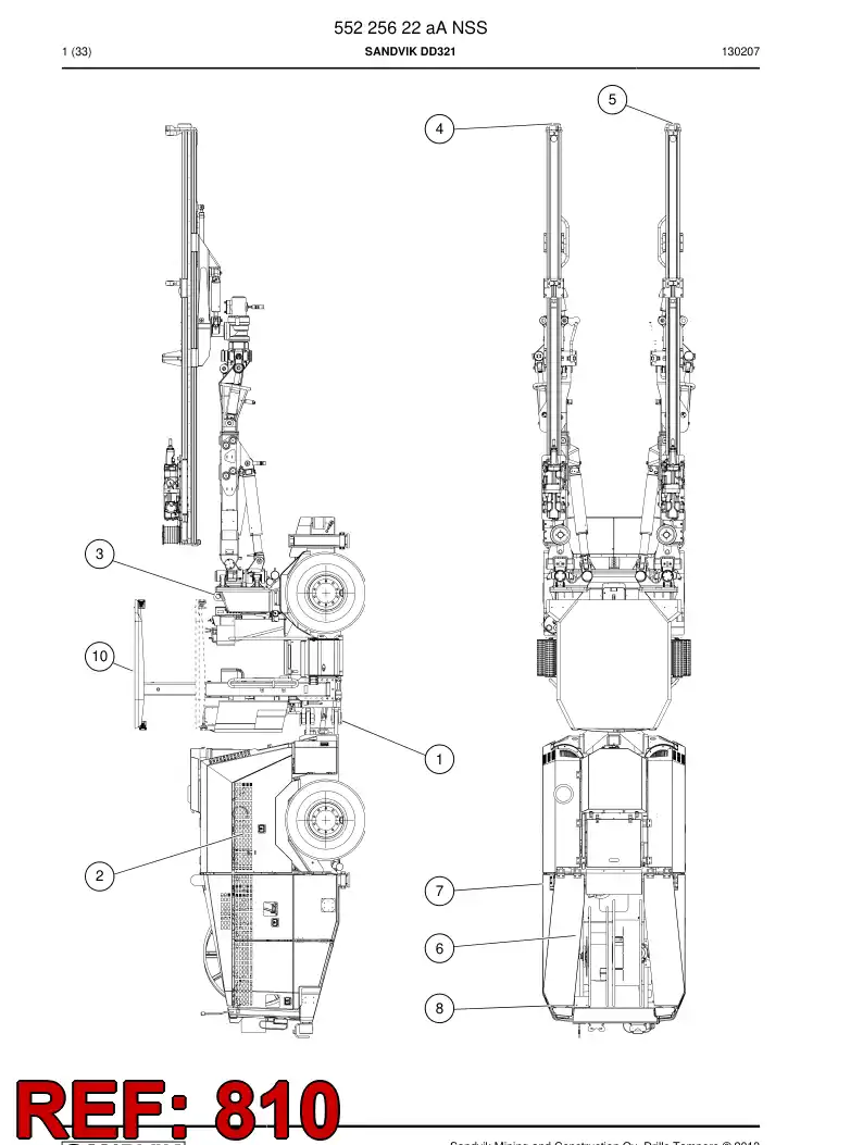 55183753e 551 837 53e Hosing Set - Sandvik Technical Drawing