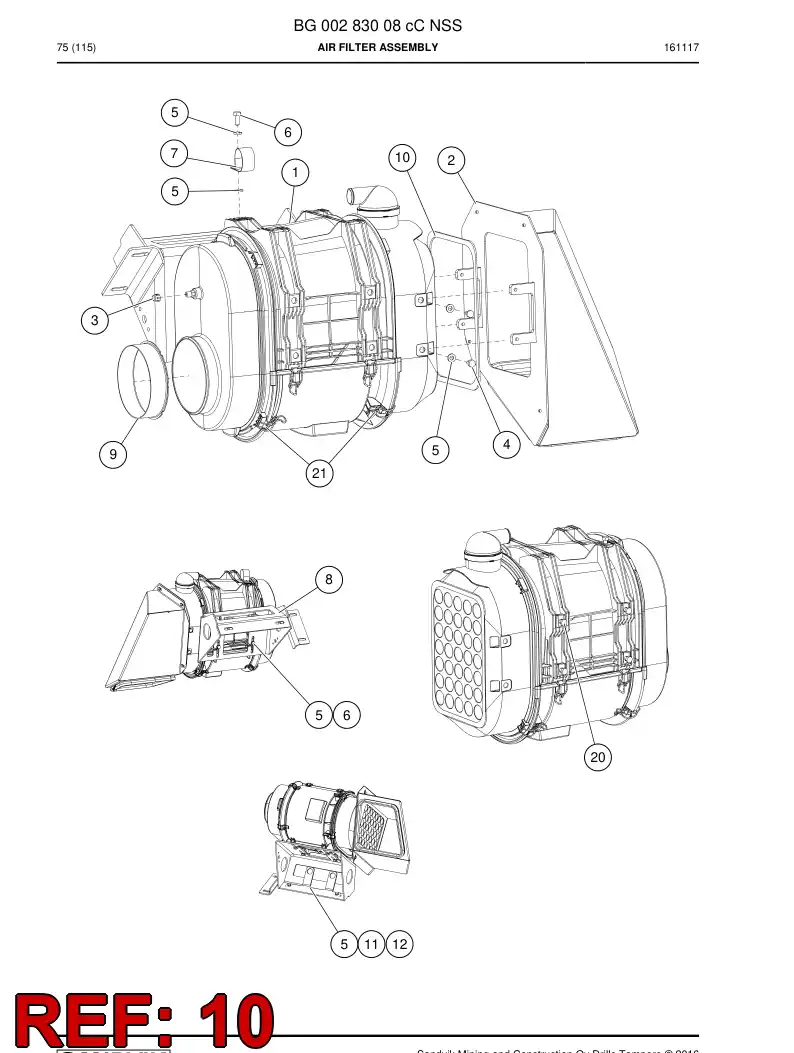 55183755 551 837 55 Plate, Gasket - Sandvik Technical Drawing