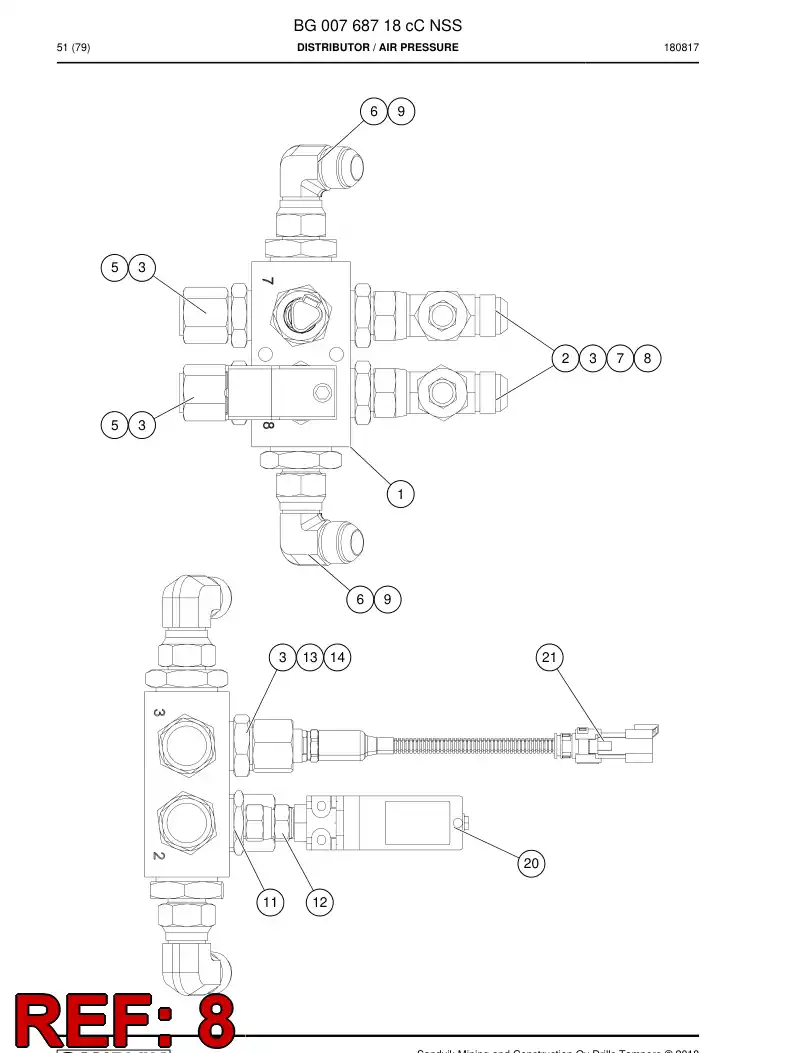 55183765 551 837 65 Reducer, Tube End - Sandvik Technical Drawing