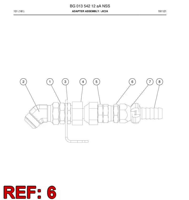 55183826 551 838 26 Swivel nut male adapter - Sandvik Technical Drawing
