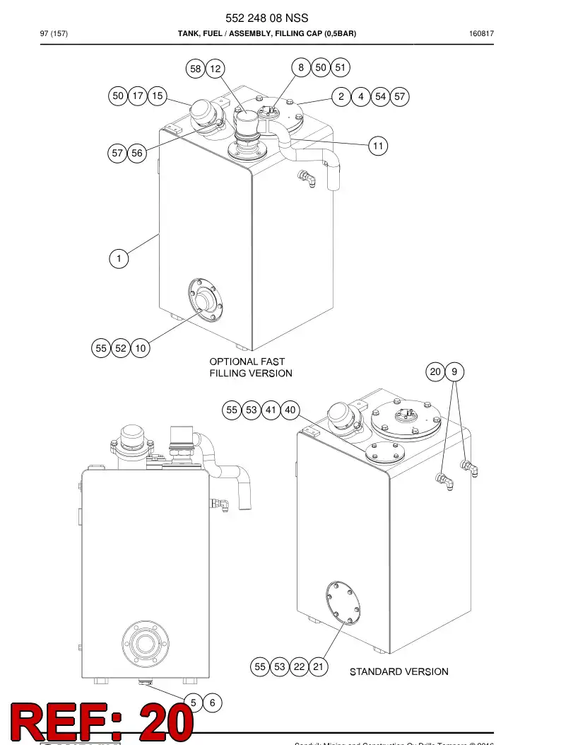 55183871 551 838 71 Swivel nut elbow 90 - Sandvik Technical Drawing