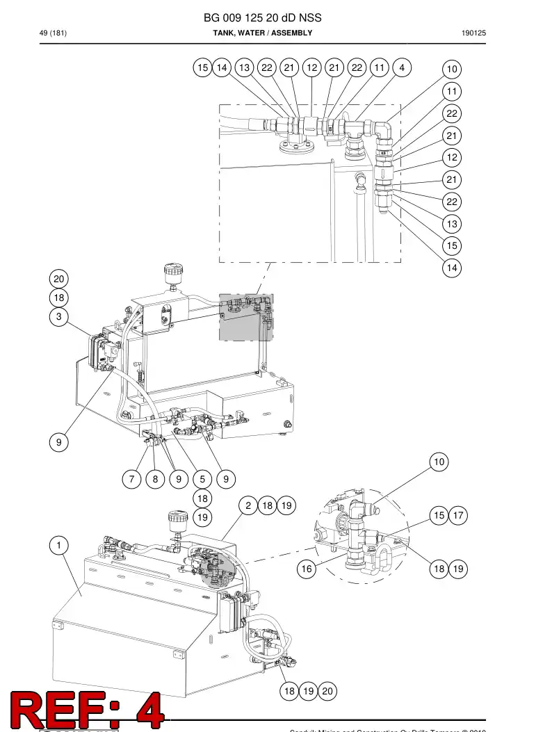 55183925 551 839 25 Adapter, Tee - Sandvik Technical Drawing