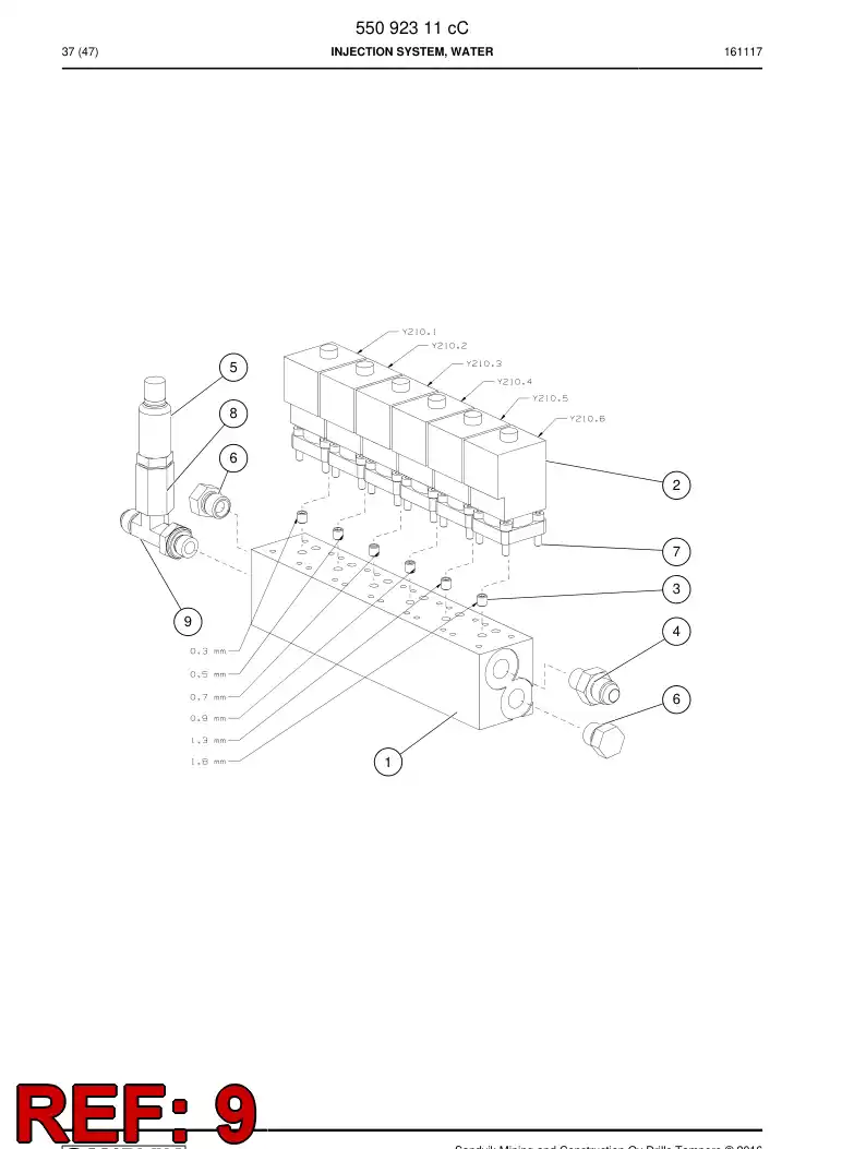55183963 551 839 63 Adapter, Tee - Sandvik Technical Drawing