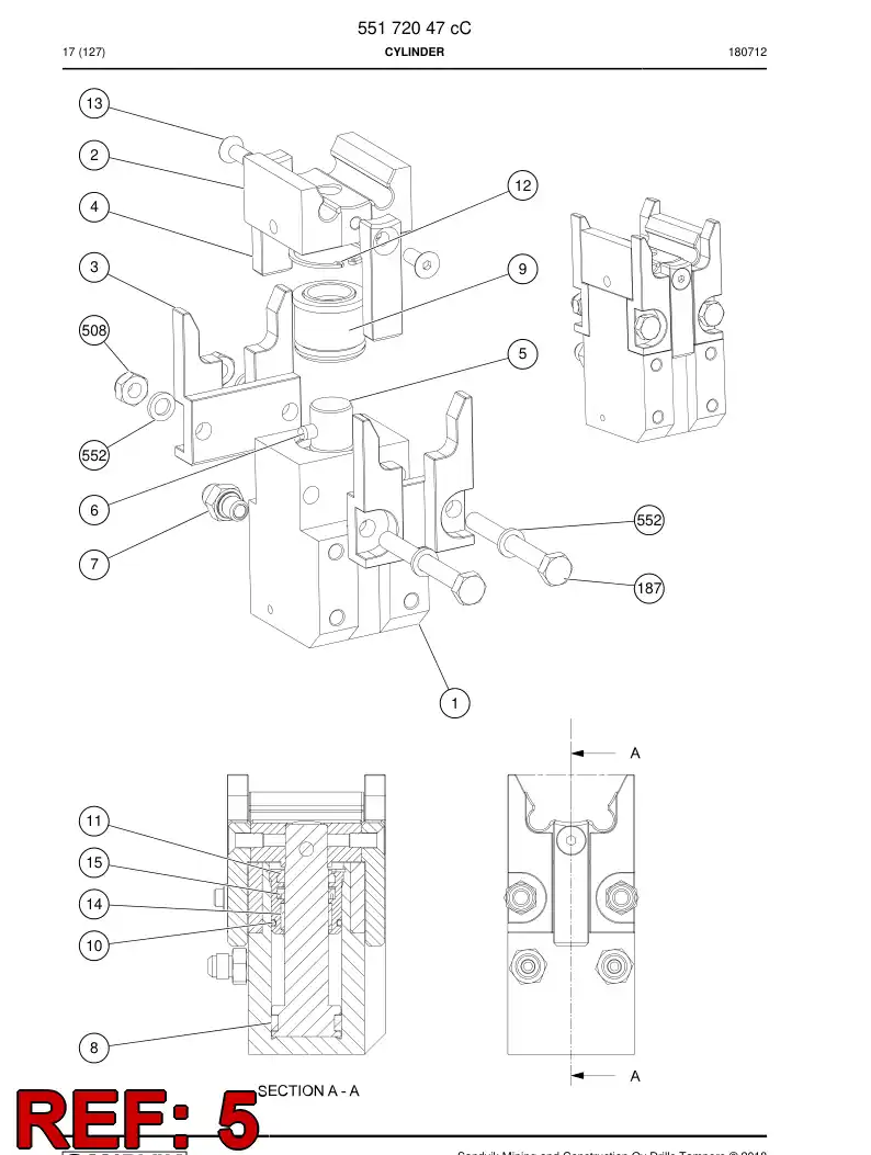 55184176 551 841 76 Rod, PISTON - Sandvik Technical Drawing