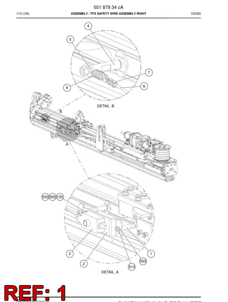 55184180 551 841 80 Pin - Sandvik Technical Drawing