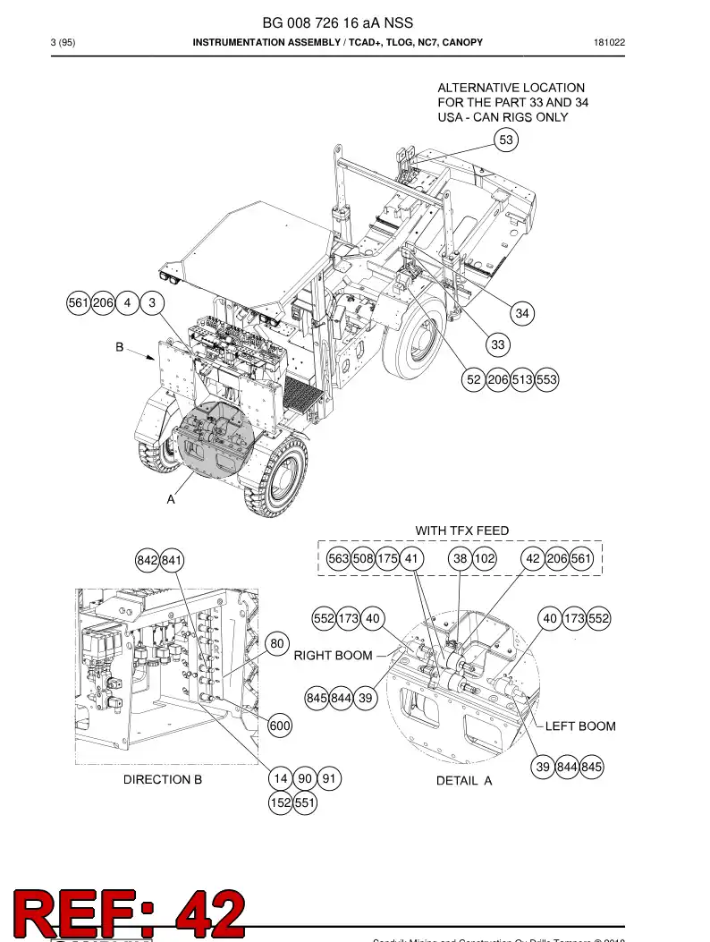 55184195 551 841 95 Bracket - Sandvik Technical Drawing