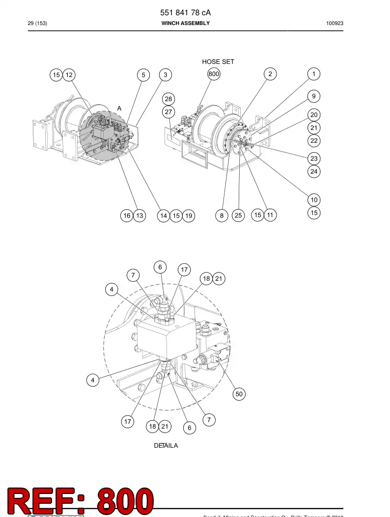 55184217d 551 842 17d HOSE SET - Sandvik Technical Drawing