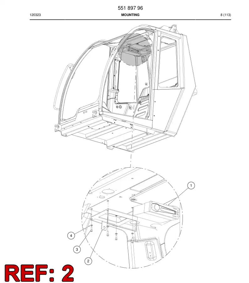 55184227 551 842 27 Plate, Mounting - Sandvik Technical Drawing