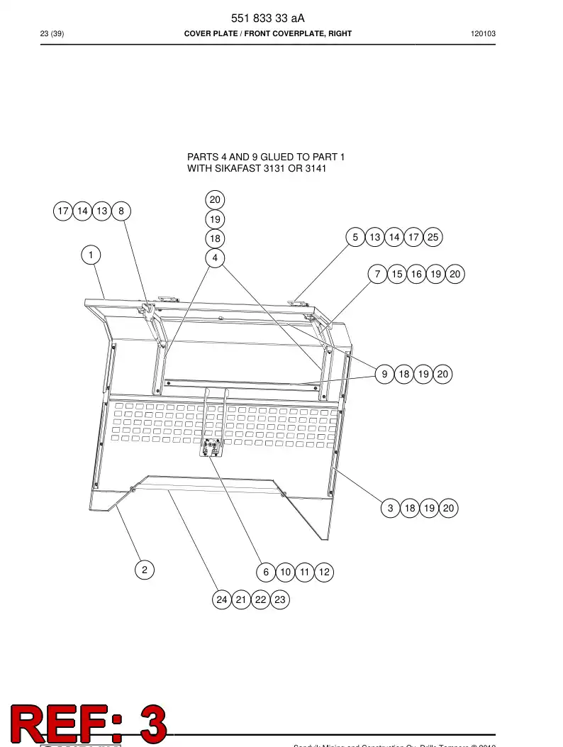 55184262 551 842 62 Stiffener - Sandvik Technical Drawing