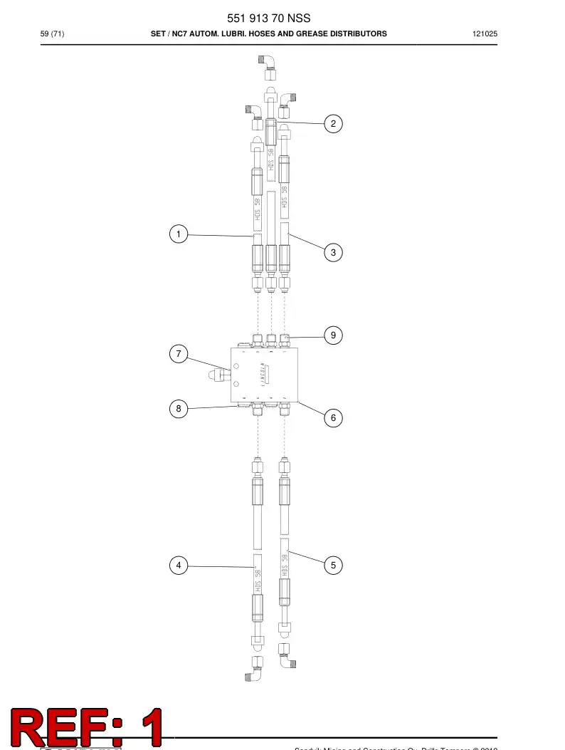 55184269 551 842 69 Hose - Sandvik Technical Drawing