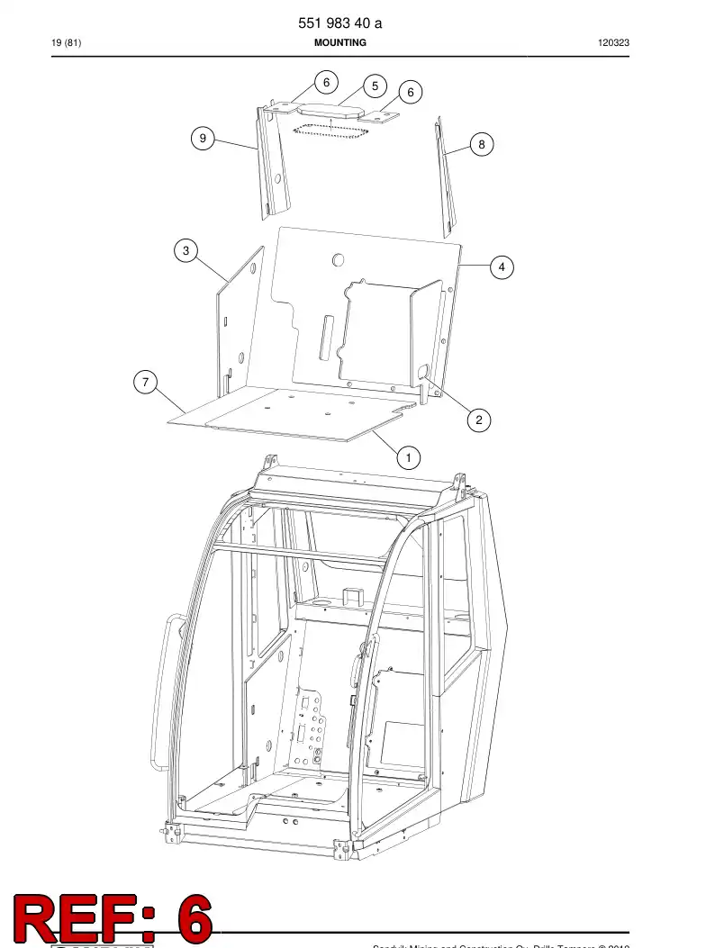 55184274b 551 842 74b Sound insulation plate - Sandvik Technical Drawing