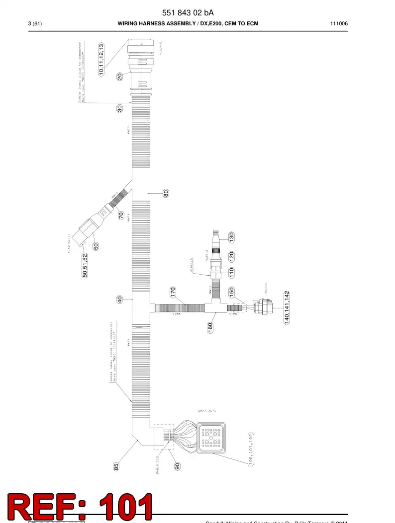 55184305 551 843 05 Contact, Female - Sandvik Technical Drawing
