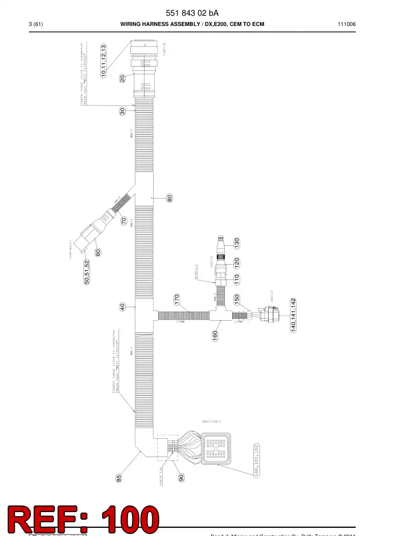 55184306 551 843 06 Connector - Sandvik Technical Drawing