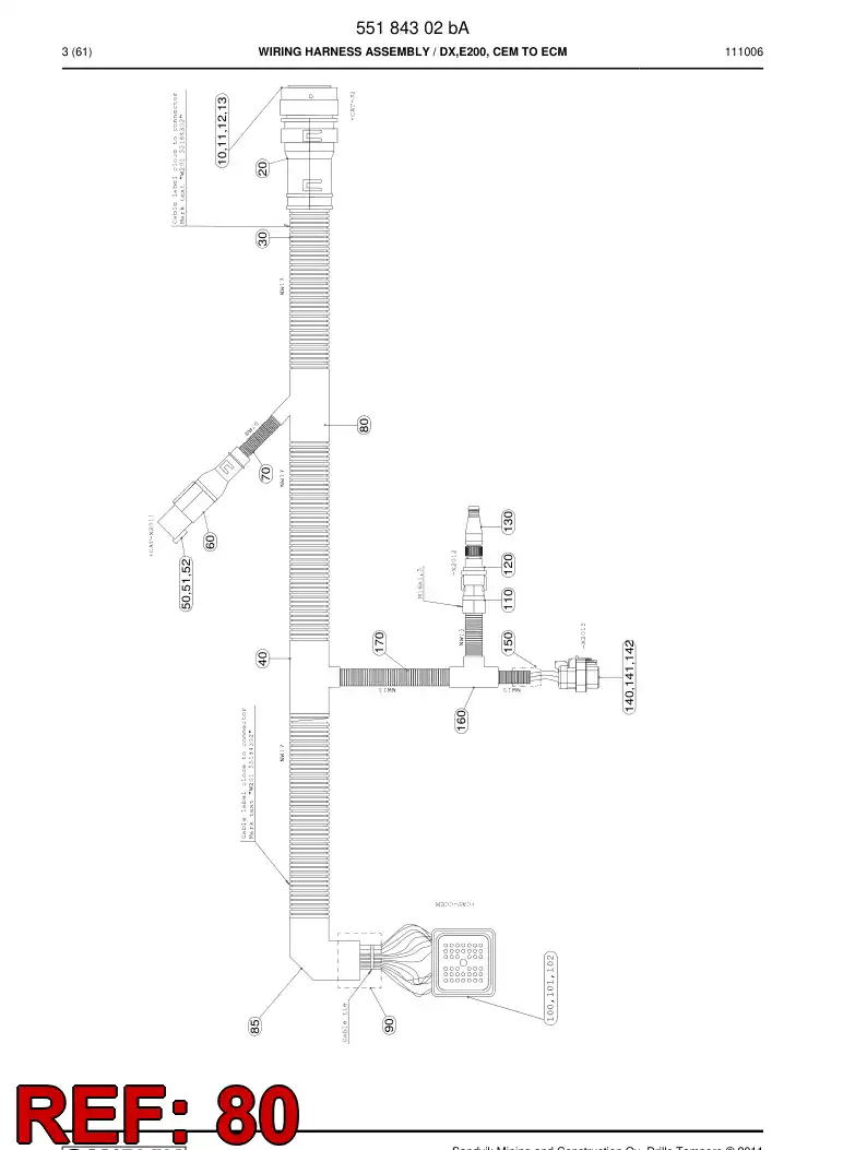 55184314 551 843 14 Adapter, Tee - Sandvik Technical Drawing