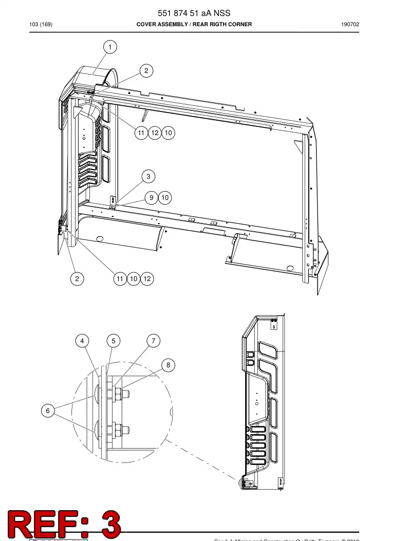 55184361a 551 843 61a Lug - Sandvik Technical Drawing
