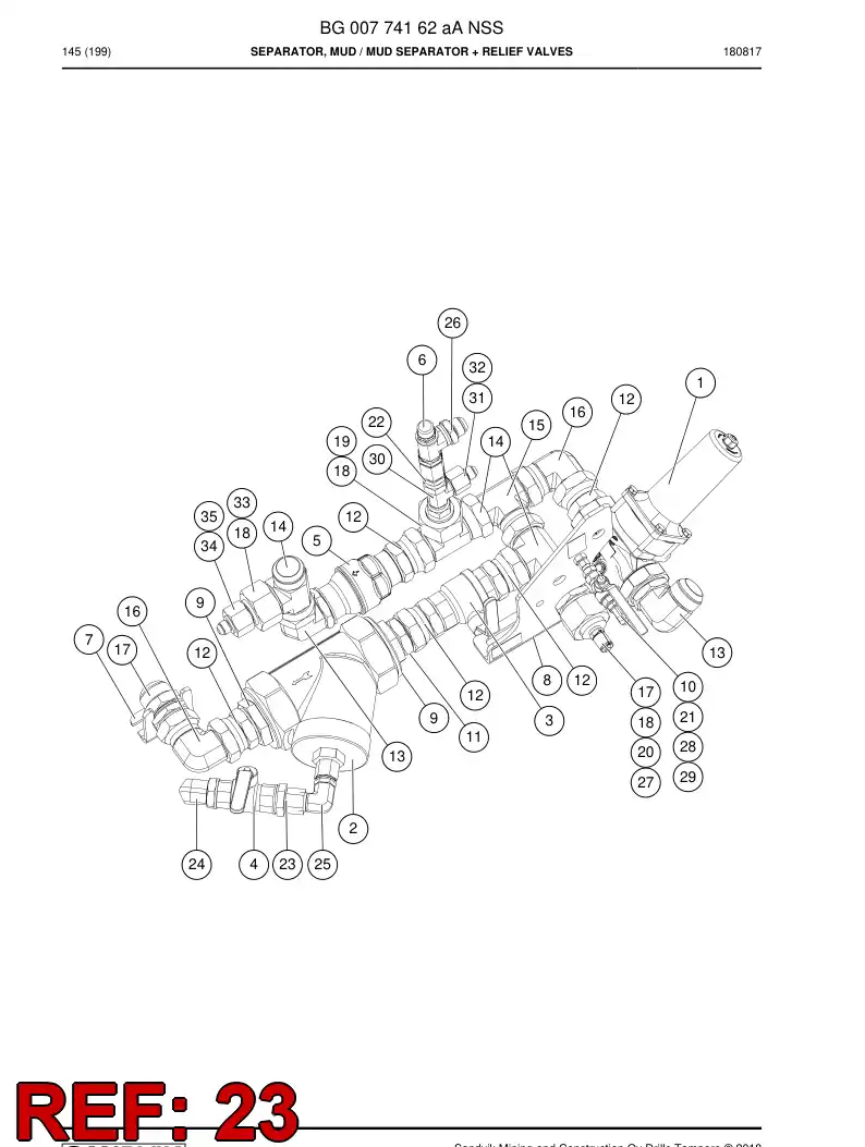 55184365 551 843 65 Swivel nut male adapter - Sandvik Technical Drawing