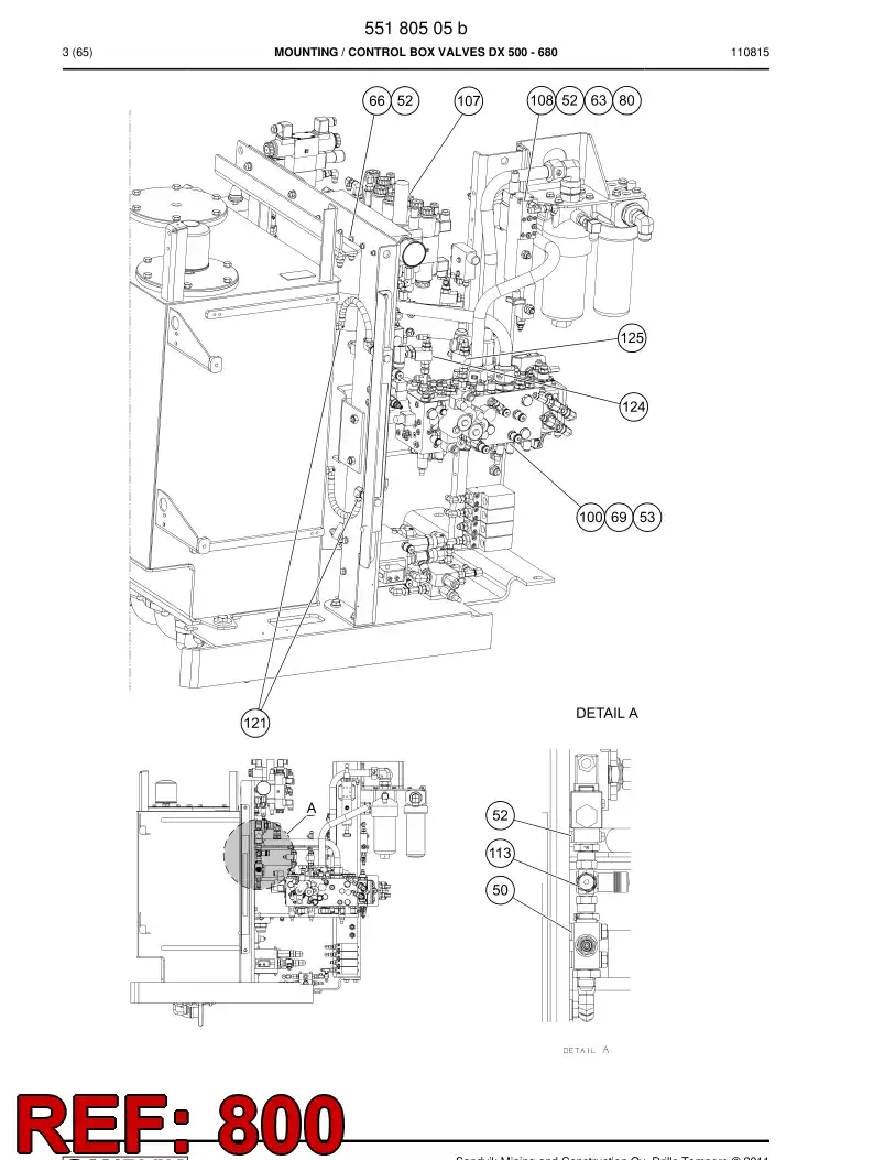 55184389g 551 843 89g HOSE SET - Sandvik Technical Drawing